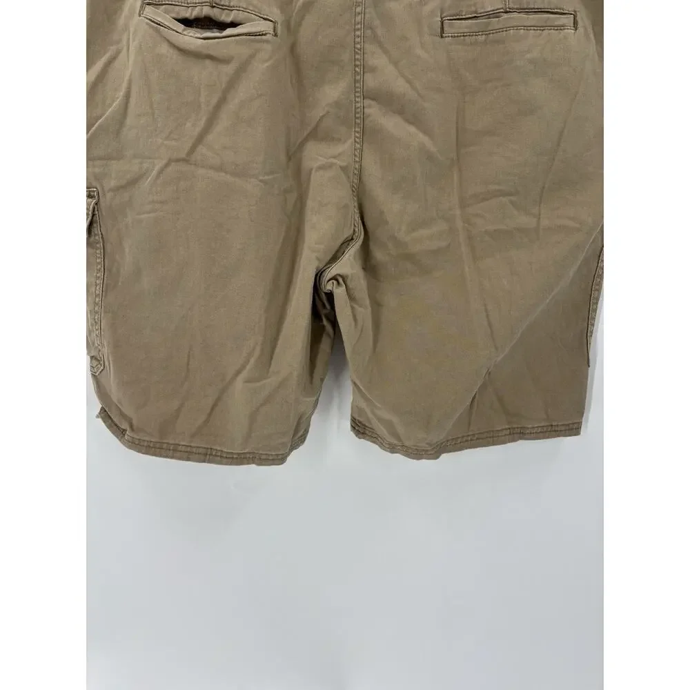 Wrangler Relaxed Fit Shorts Mens 42x10 Beige Cargo Cotton Blend Outdoor Pockets